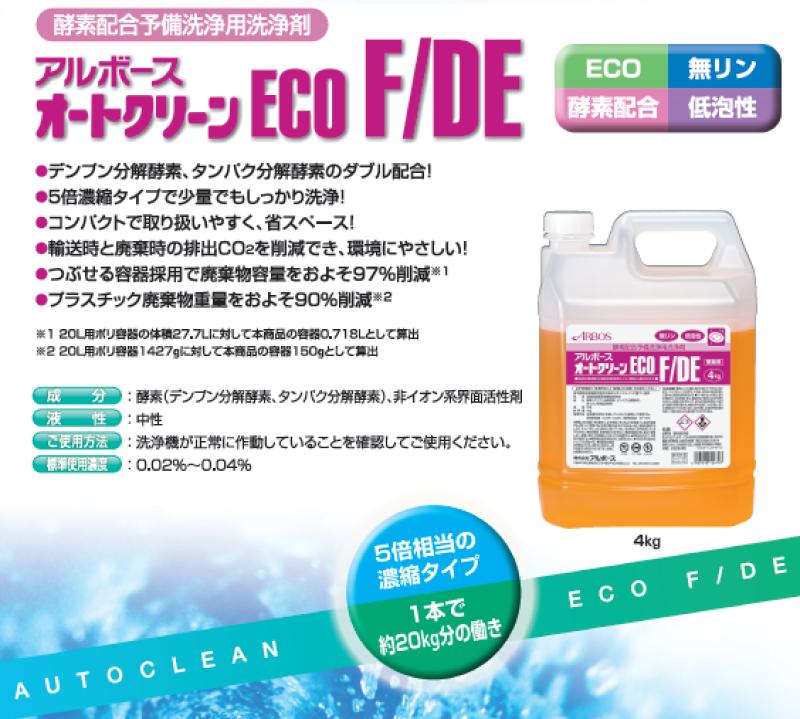 5倍濃縮×ダブル酵素配合で“予備洗浄の効率アップ”──株式会社アルボース「オートクリーンECO F/DE」